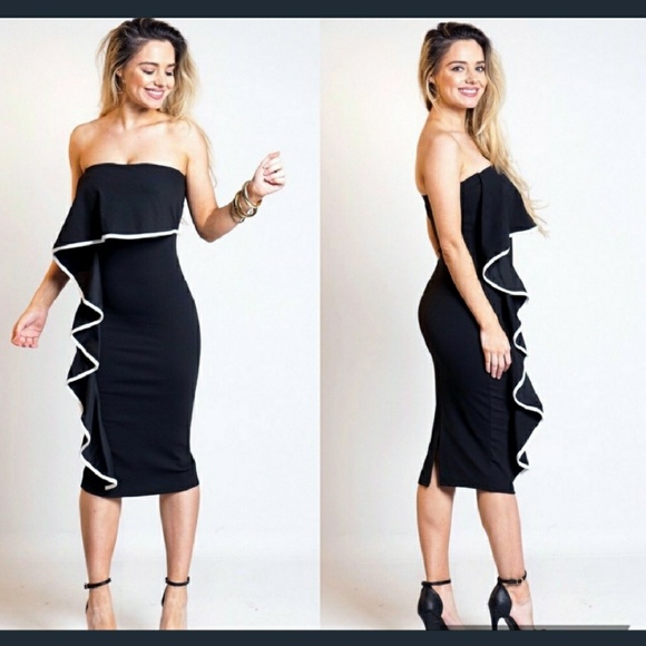 Off the Shoulder Ruffle Dress - Picture 1 of 3